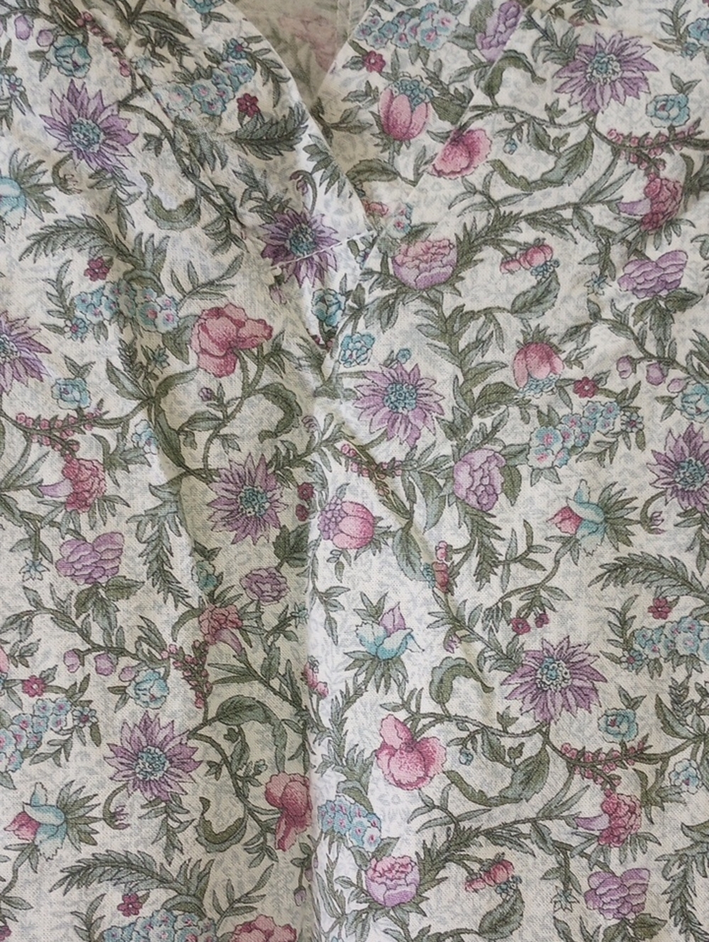 Cotton Club Floral Short Sleeve Scrub Top  Purple Blue Pink Green Gray Lavender